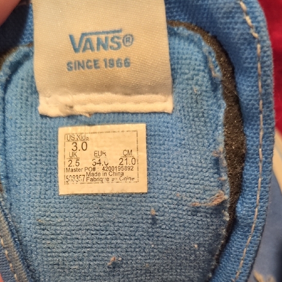 Vans Kids Blue and White Sneakers - Picture 7 of 7